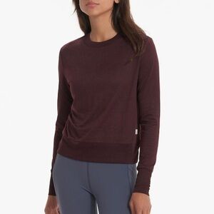Vuori Women's Daydream Crew Long Sleeve Tee, Ruby Heather